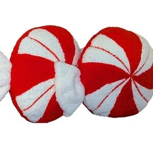 2023 Target Wondershop Christmas Peppermint Candy Plush Throw Pillows - Set Of 2